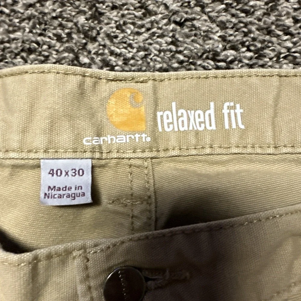 Carhartt Relaxed Fit Khaki Carpenter Pants Workwear Men's 40x30‎